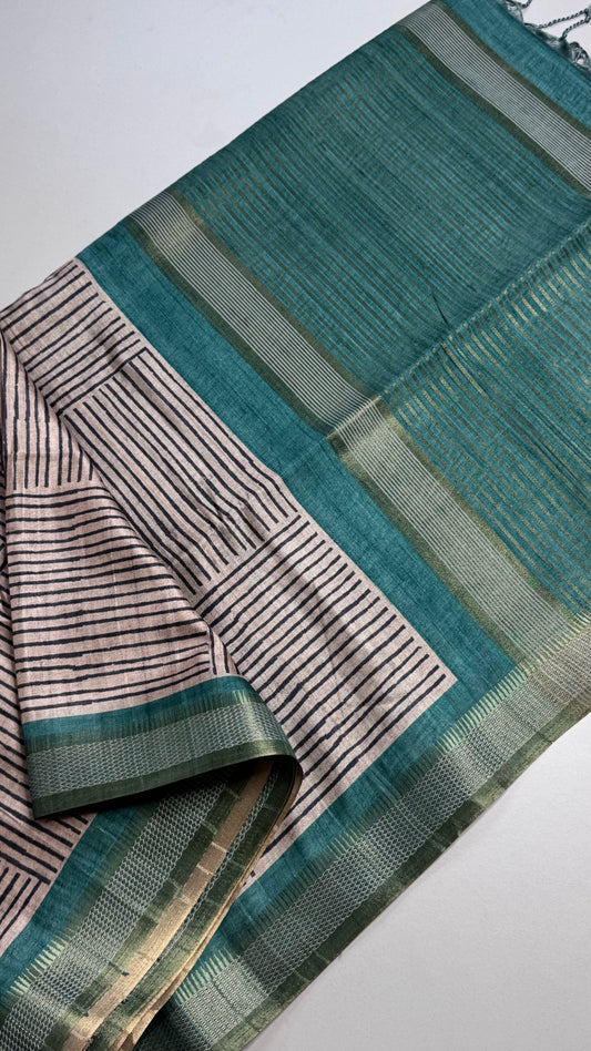 Semi Tussar Fusion Saree