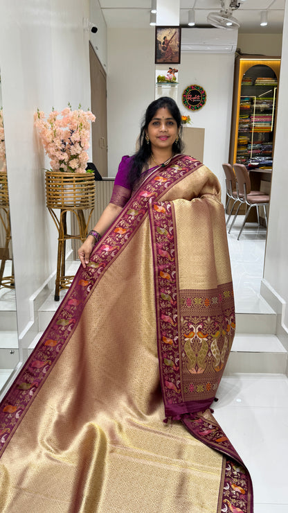 Banaras Brocade Tissue Saree with Paithani Border