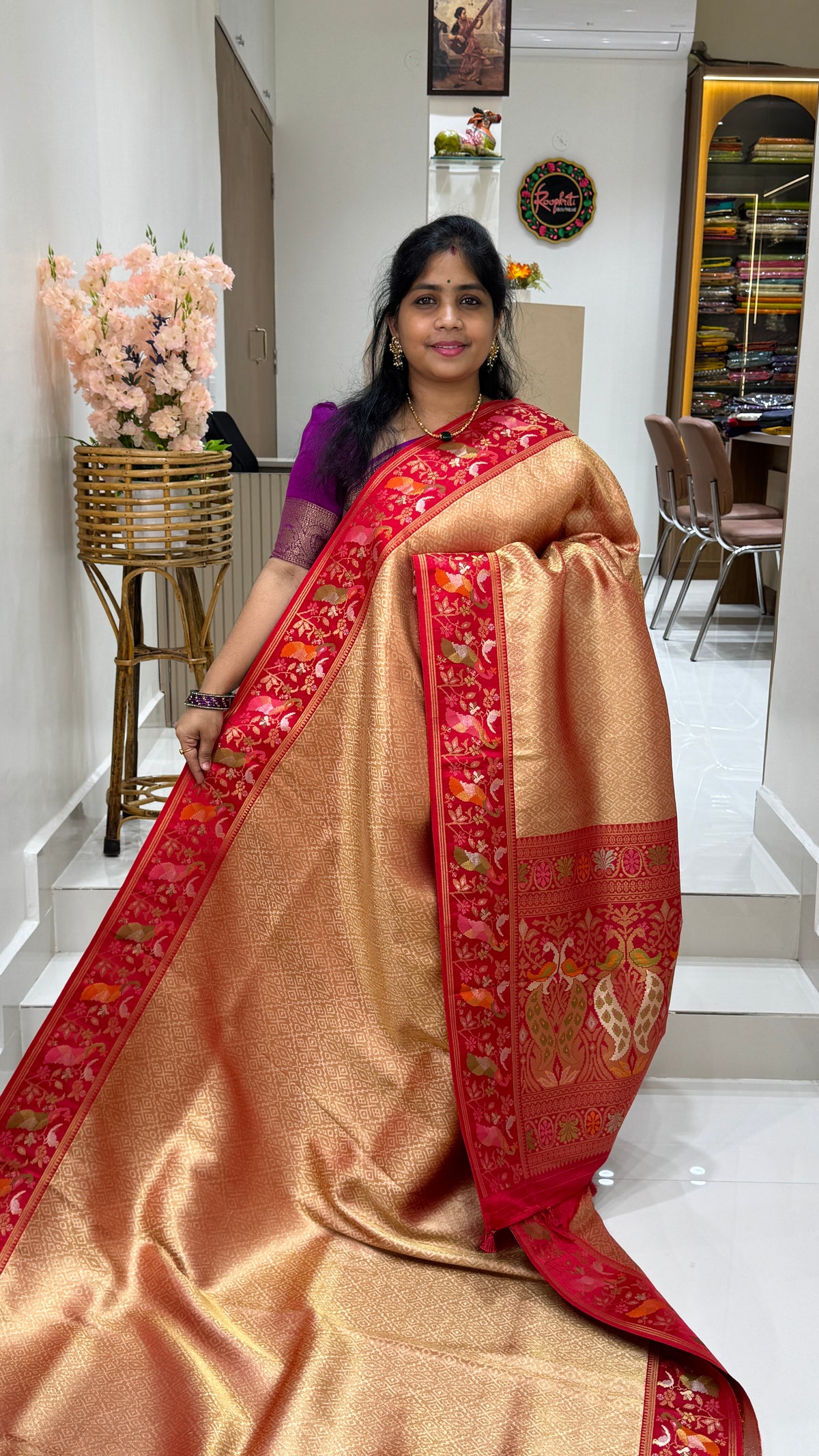 Banaras Brocade Tissue Saree with Paithani Border