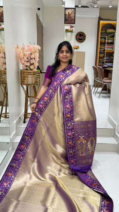 Banaras Brocade Tissue Saree with Paithani Border