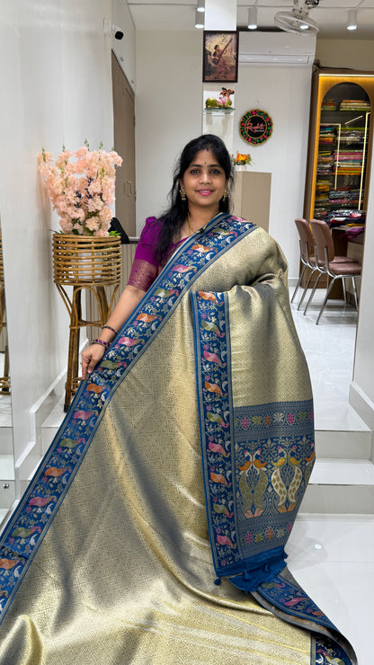 Banaras Brocade Tissue Saree with Paithani Border