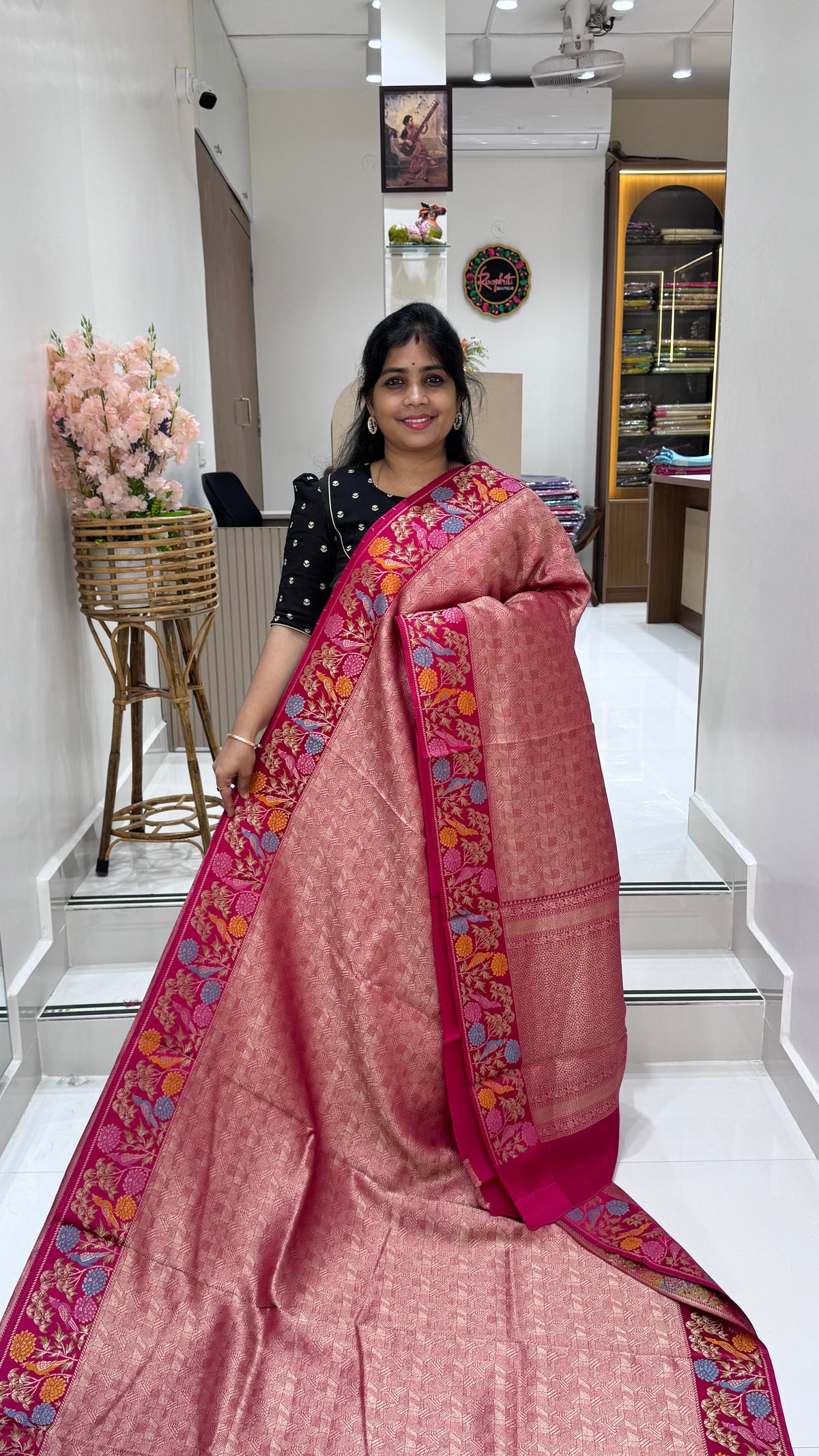 Brocade Banaras Crepe Georgette Saree