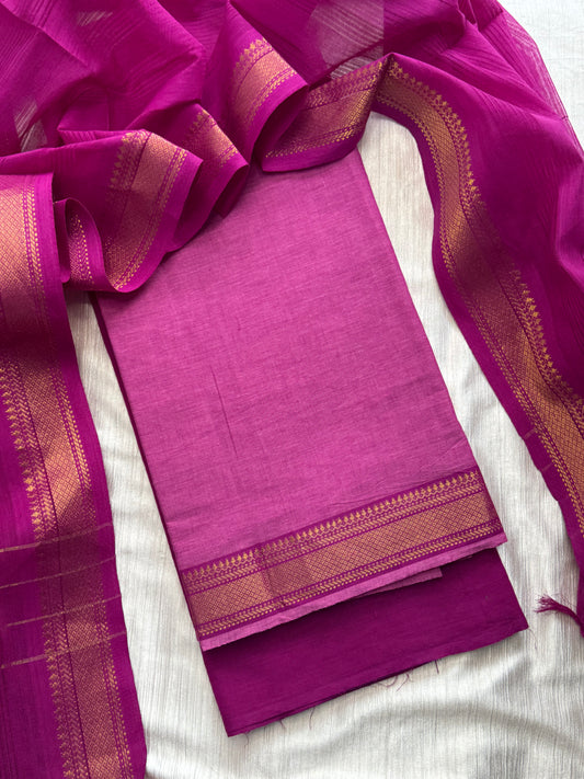 Mangalgiri Cotton Unstitched Salwar Suit