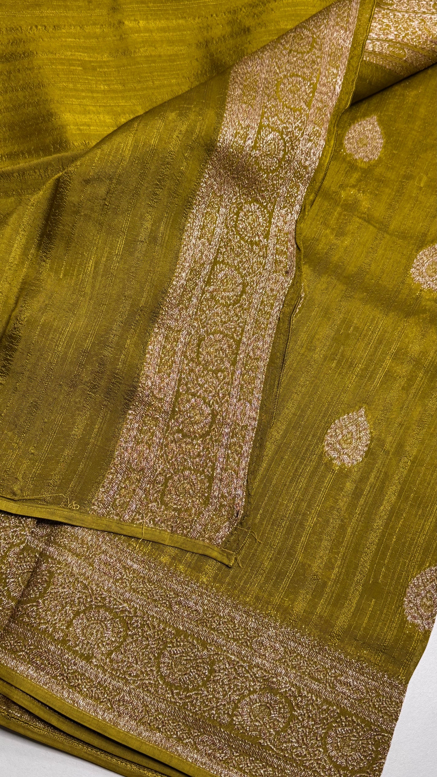 Semi Raw Silk Saree with Antique Border