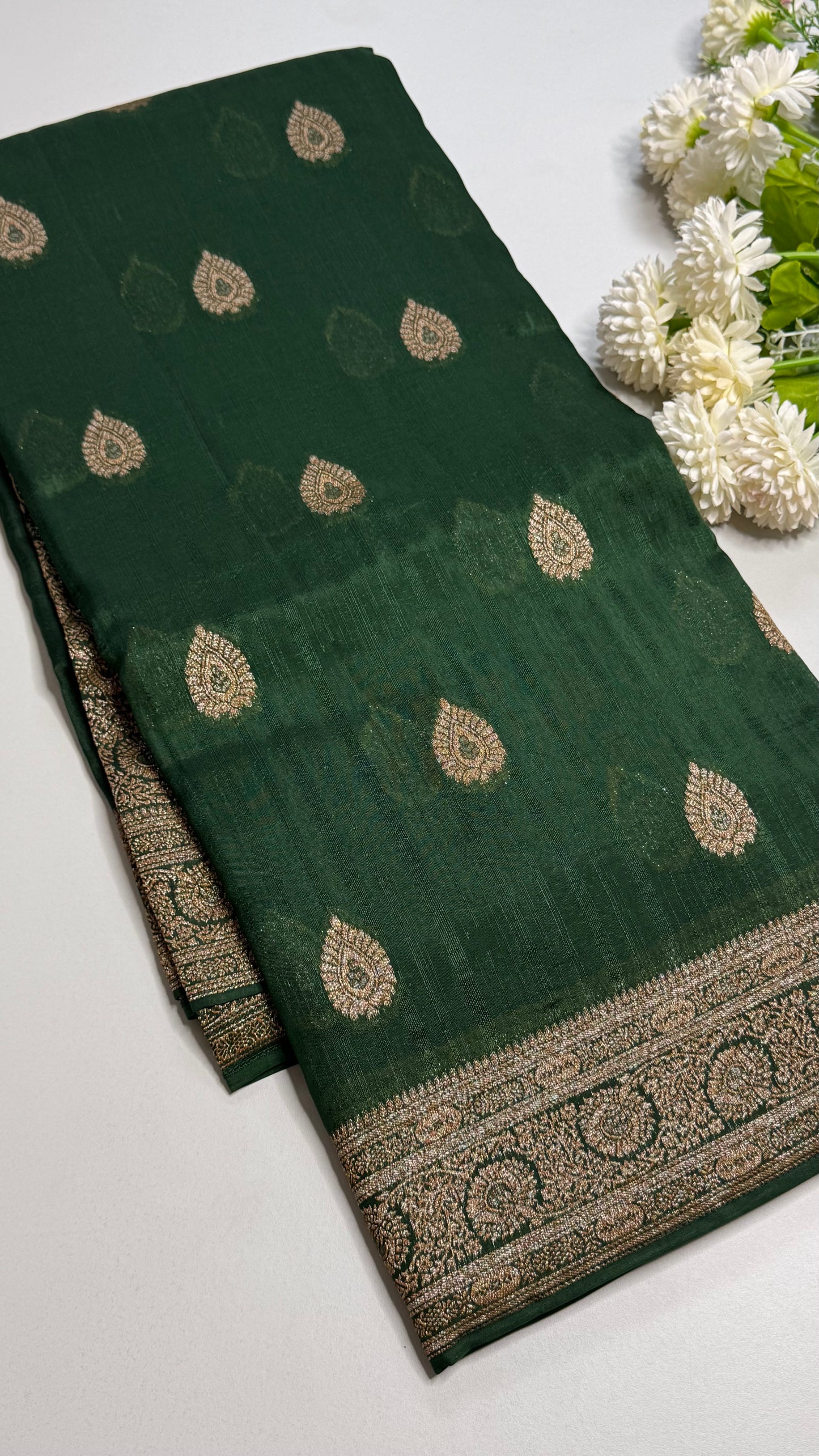 Semi Raw Silk Saree with Antique Border