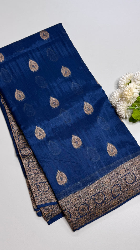 Semi Raw Silk Saree with Antique Border