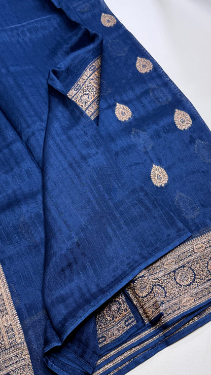 Semi Raw Silk Saree with Antique Border