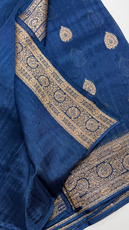 Semi Raw Silk Saree with Antique Border