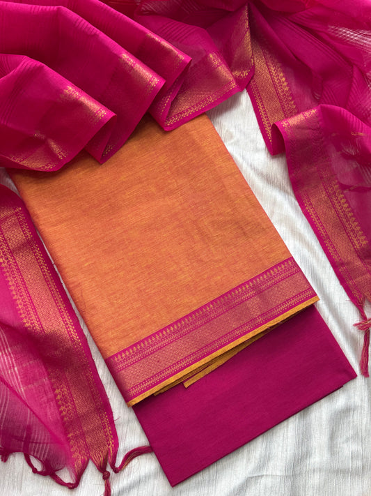 Mangalgiri Cotton Unstitched Salwar Suit