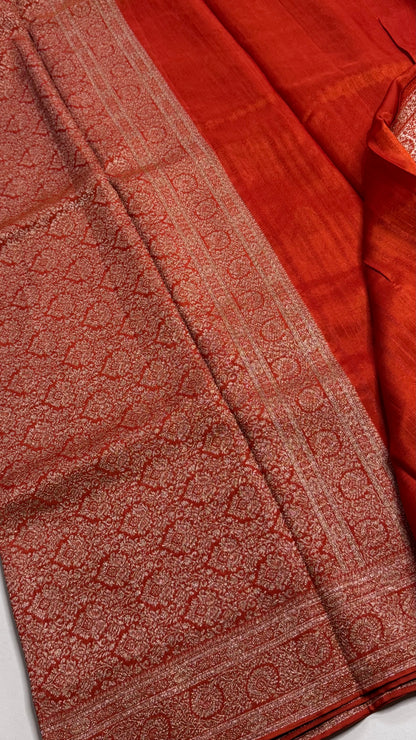 Semi Raw Silk Saree with Antique Border