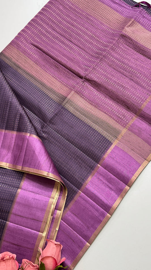 Semi Raw Silk Saree Fusion Style