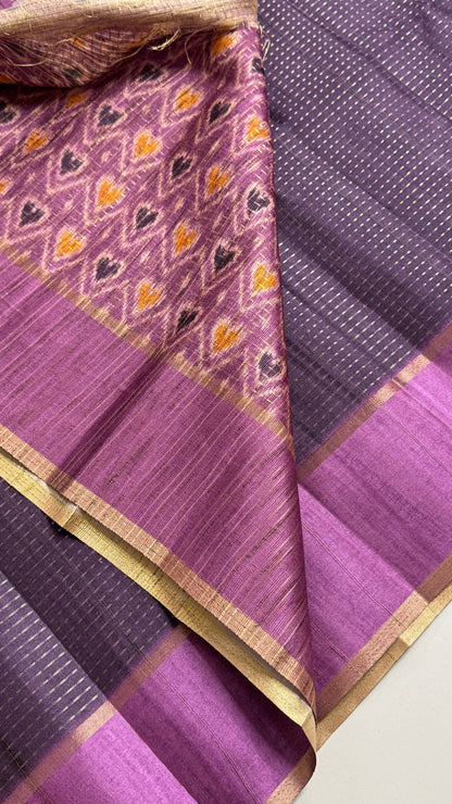 Semi Raw Silk Saree Fusion Style
