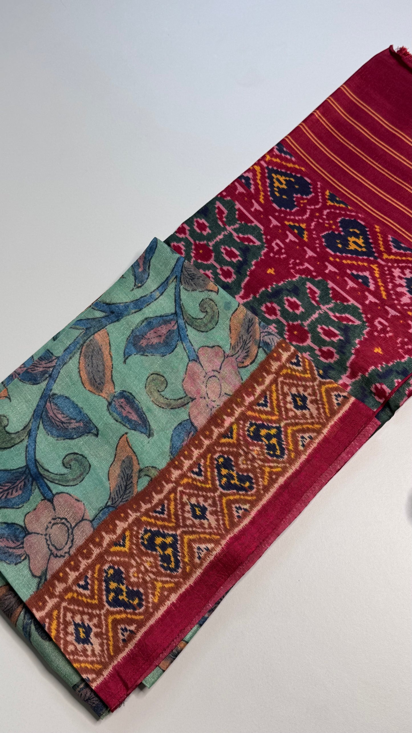 Kalamkari Printed Korean Tussar Saree