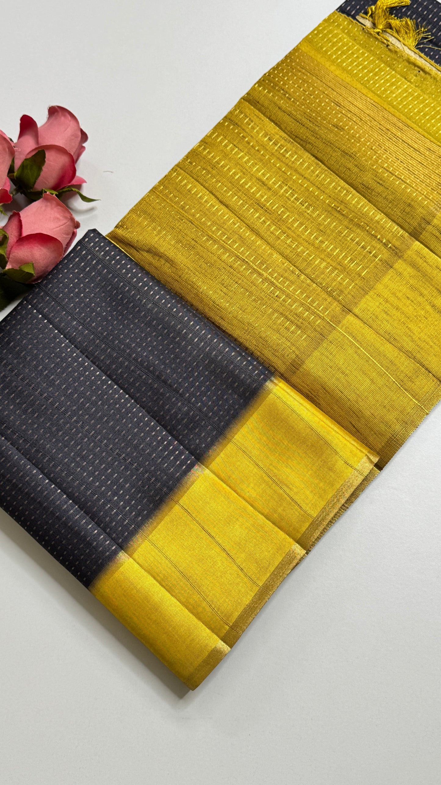 Semi Raw Silk Saree Fusion Style