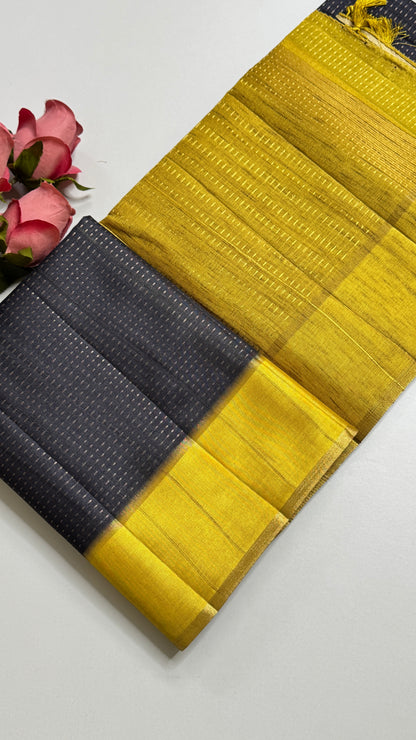 Semi Raw Silk Saree Fusion Style