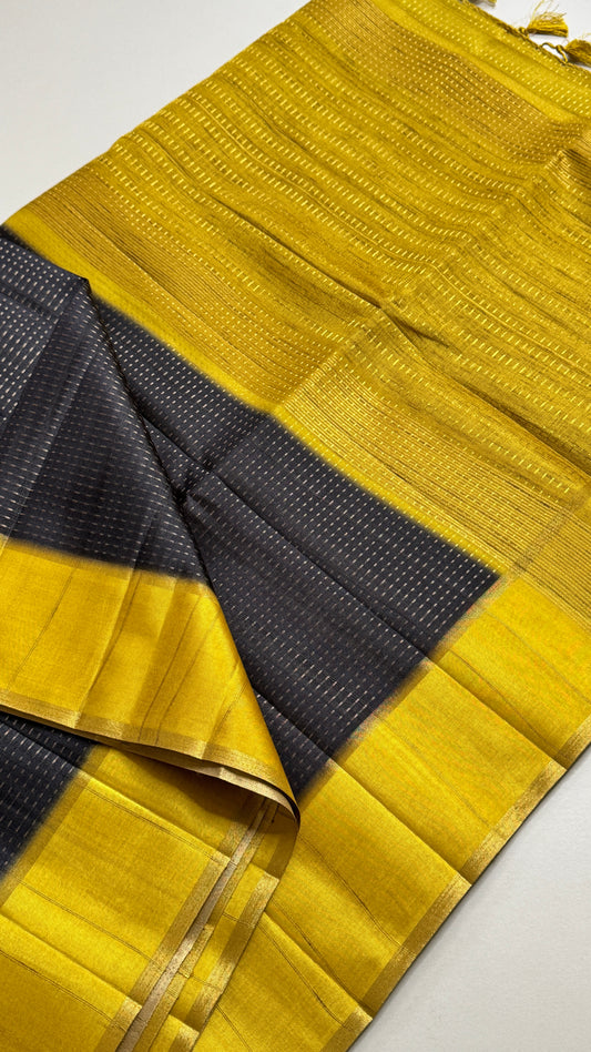 Semi Raw Silk Saree Fusion Style