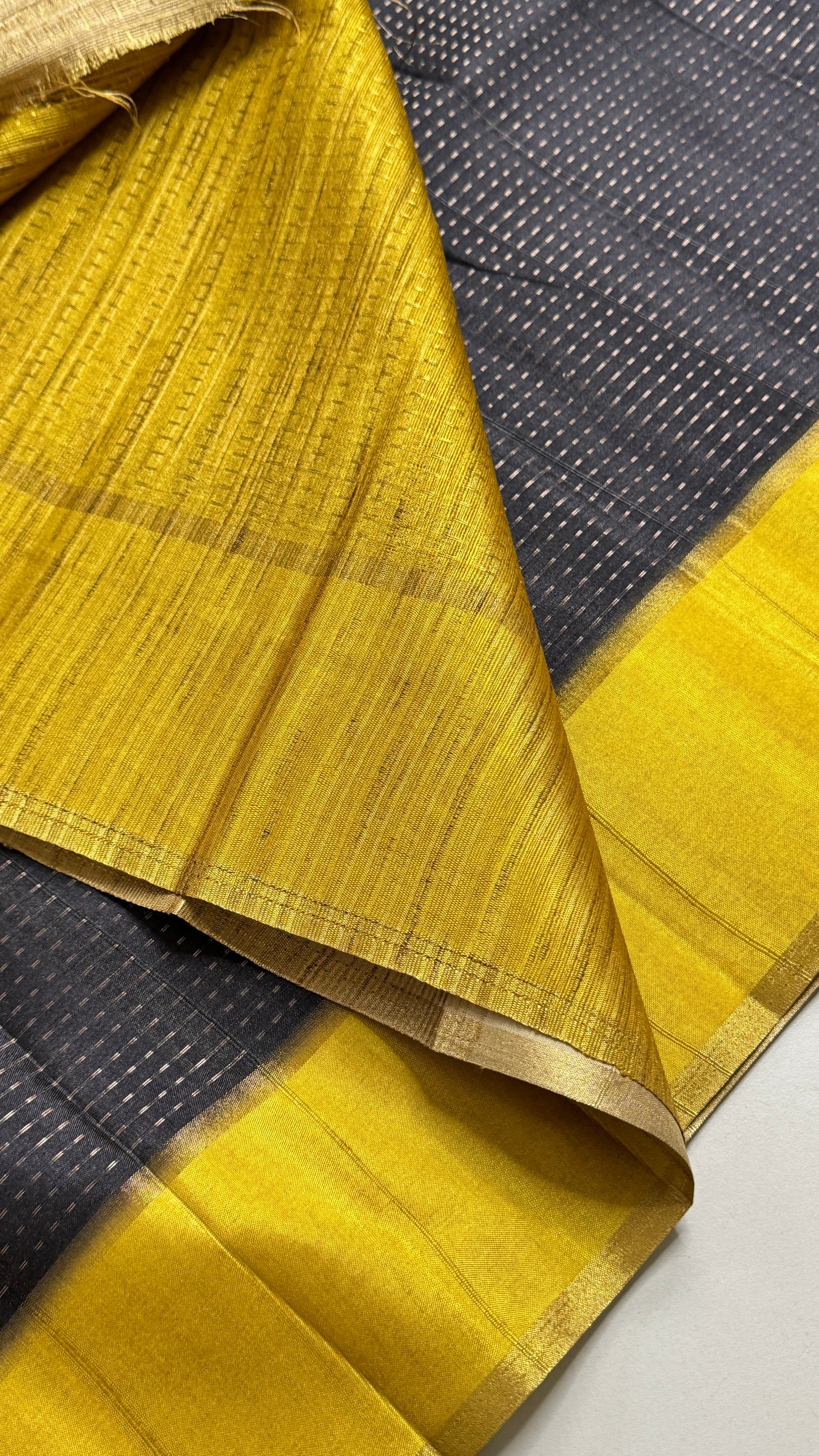 Semi Raw Silk Saree Fusion Style