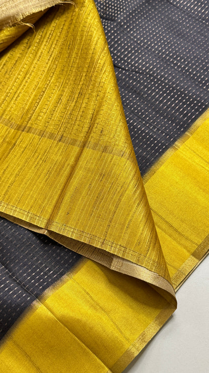 Semi Raw Silk Saree Fusion Style