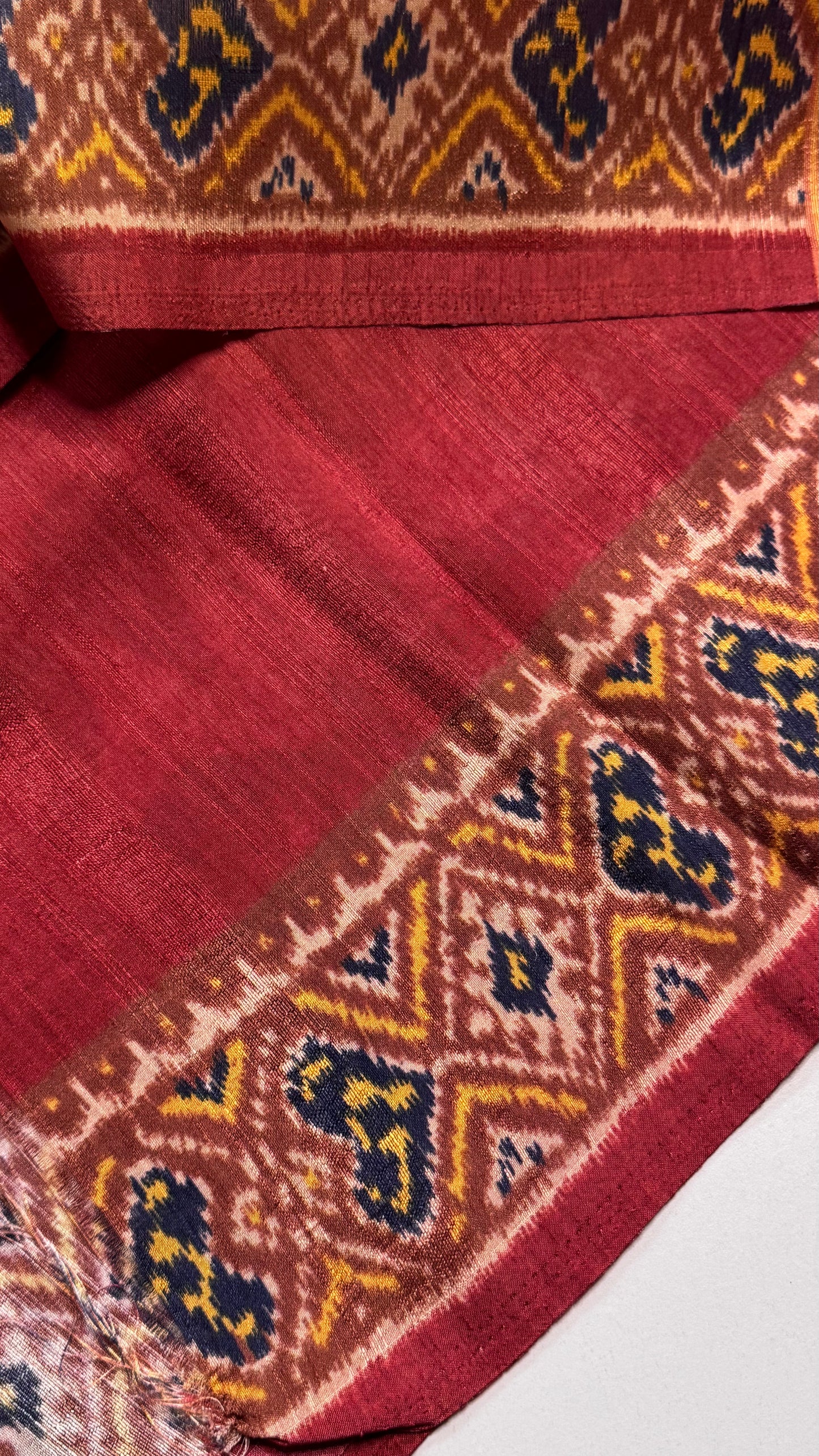 Kalamkari Printed Korean Tussar Saree