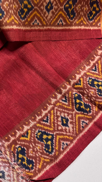 Kalamkari Printed Korean Tussar Saree