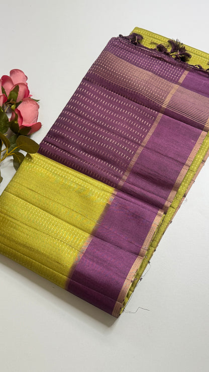 Semi Raw Silk Saree Fusion Style