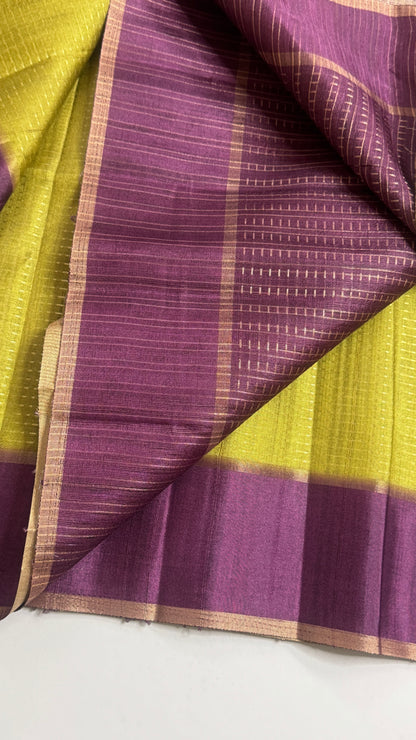 Semi Raw Silk Saree Fusion Style