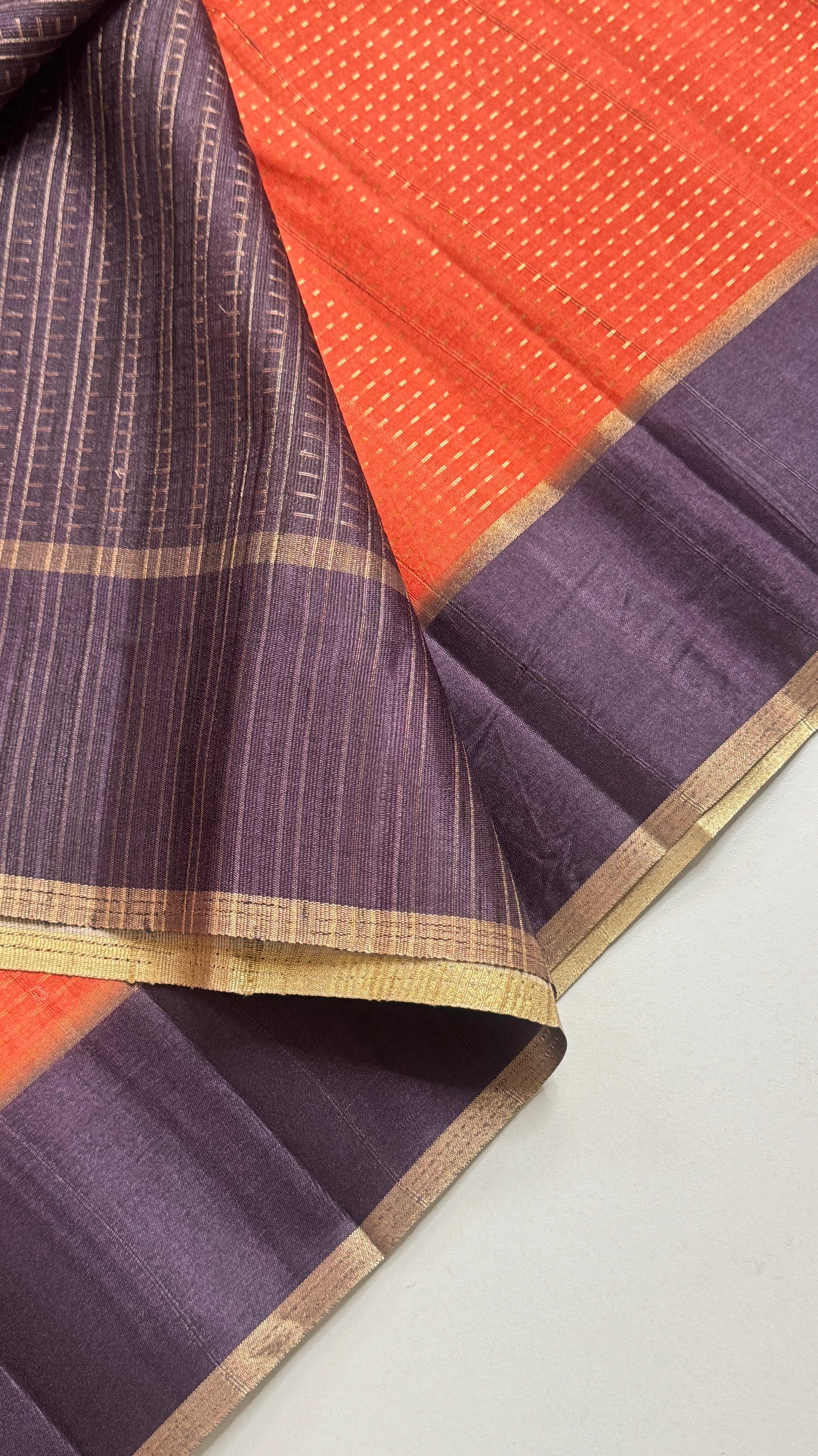 Semi Raw Silk Saree Fusion Style
