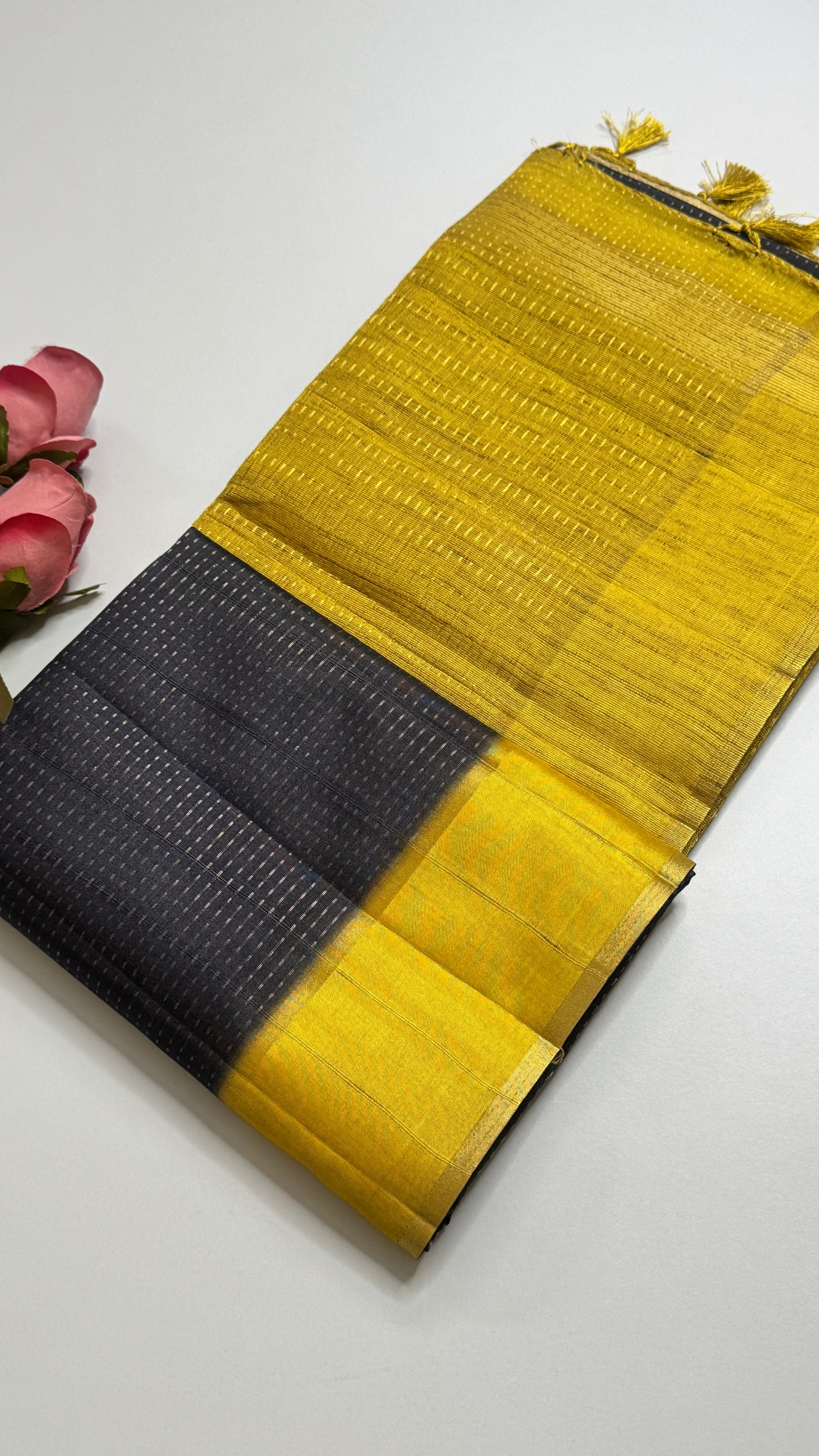 Semi Raw Silk Saree Fusion Style