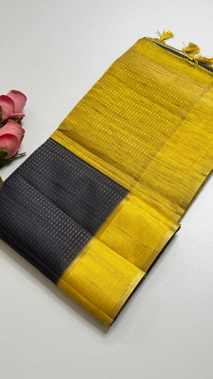 Semi Raw Silk Saree Fusion Style