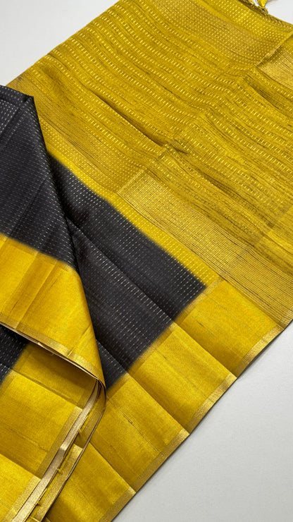 Semi Raw Silk Saree Fusion Style