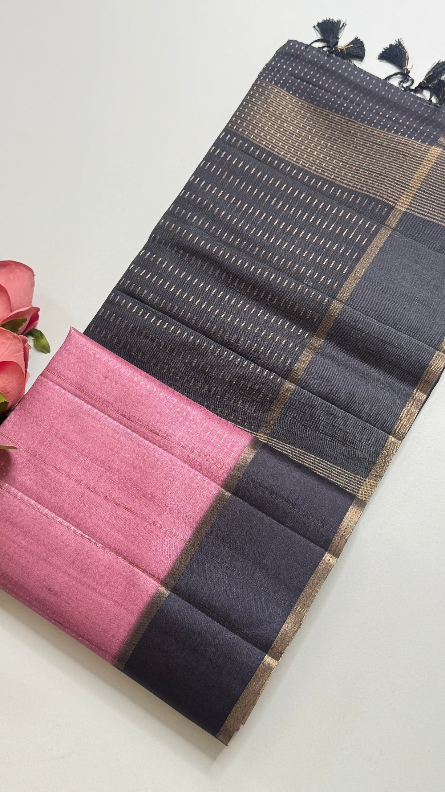 Semi Raw Silk Saree Fusion Style