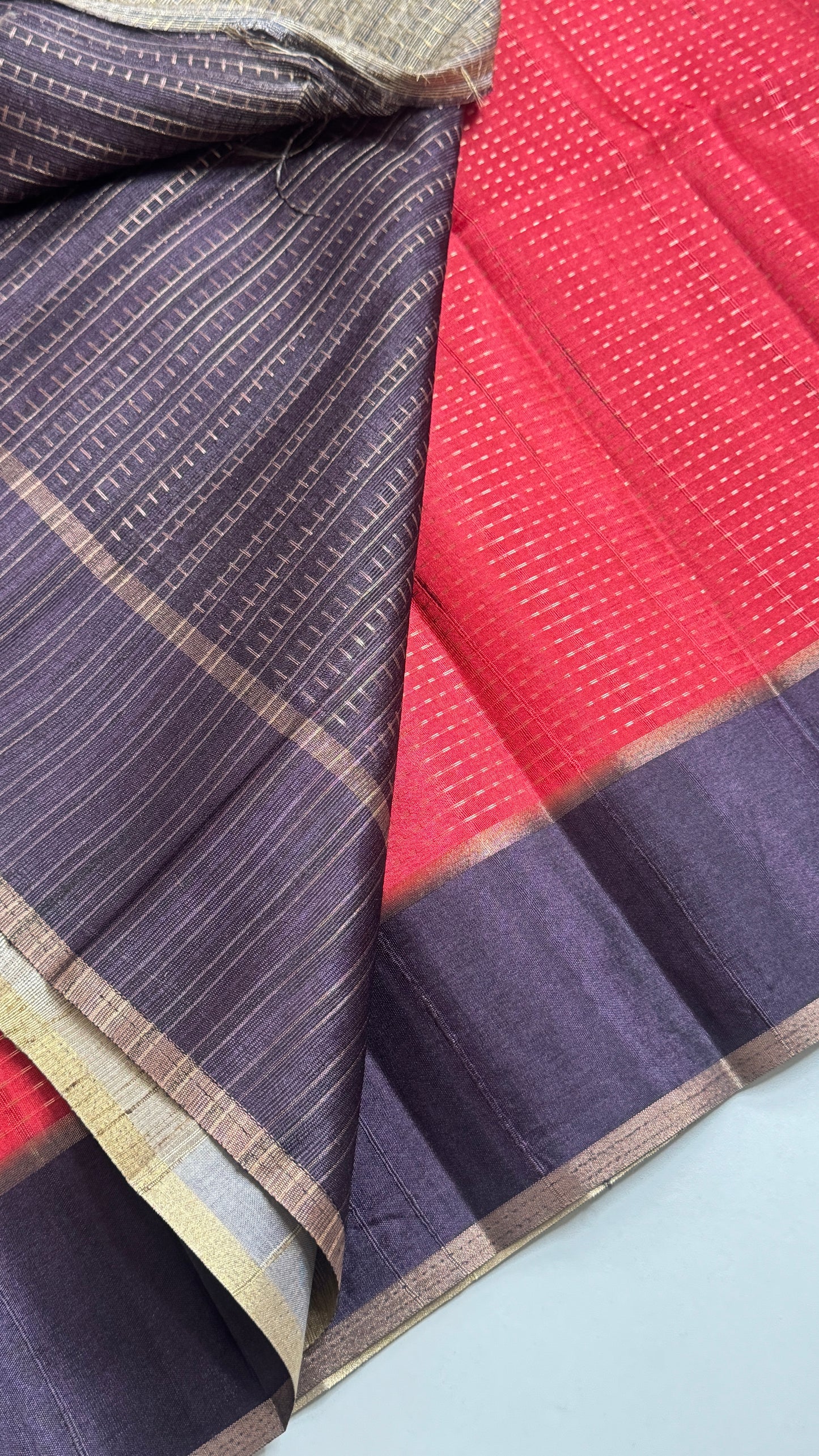 Semi Raw Silk Saree Fusion Style