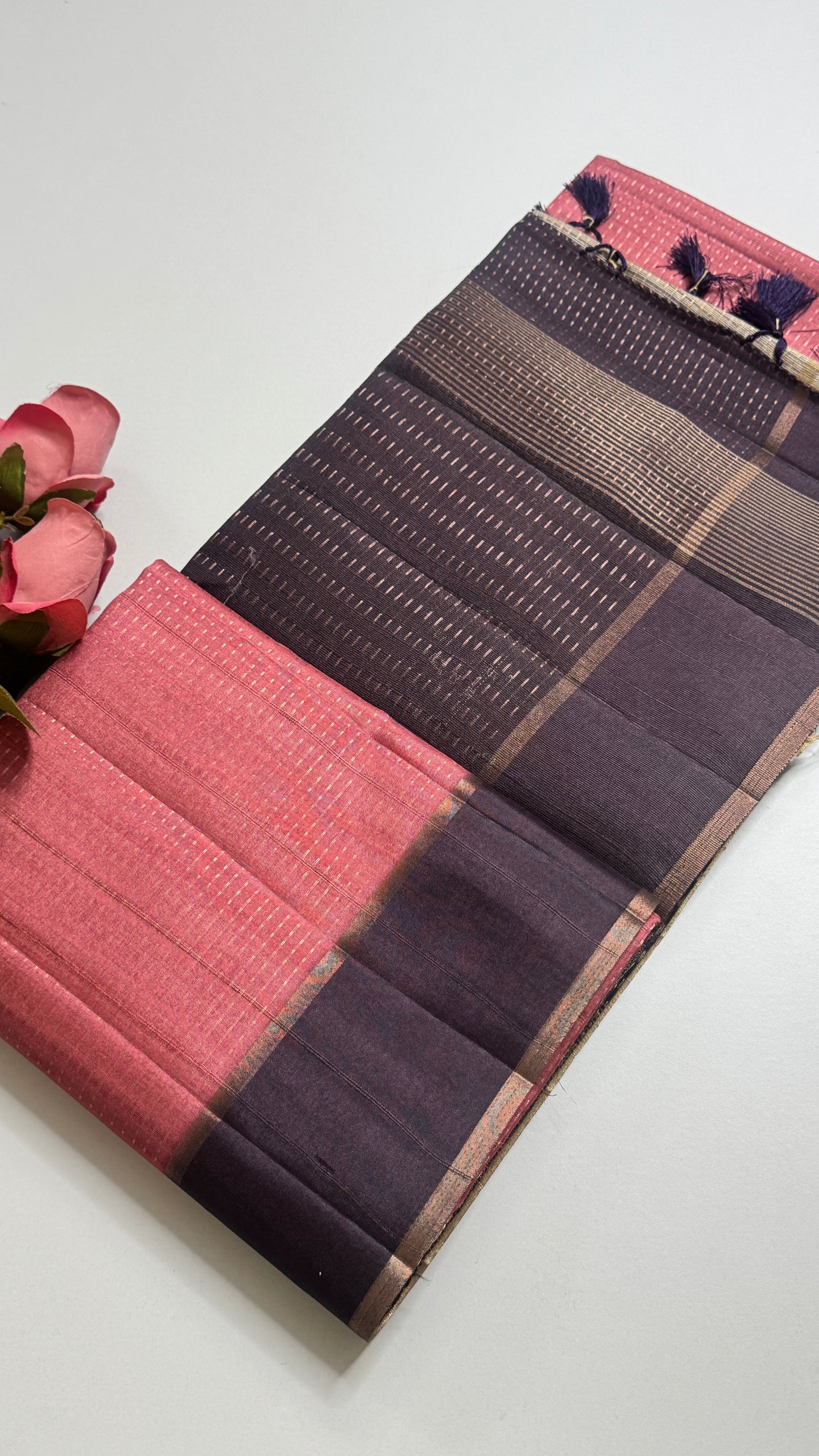 Semi Raw Silk Saree Fusion Style