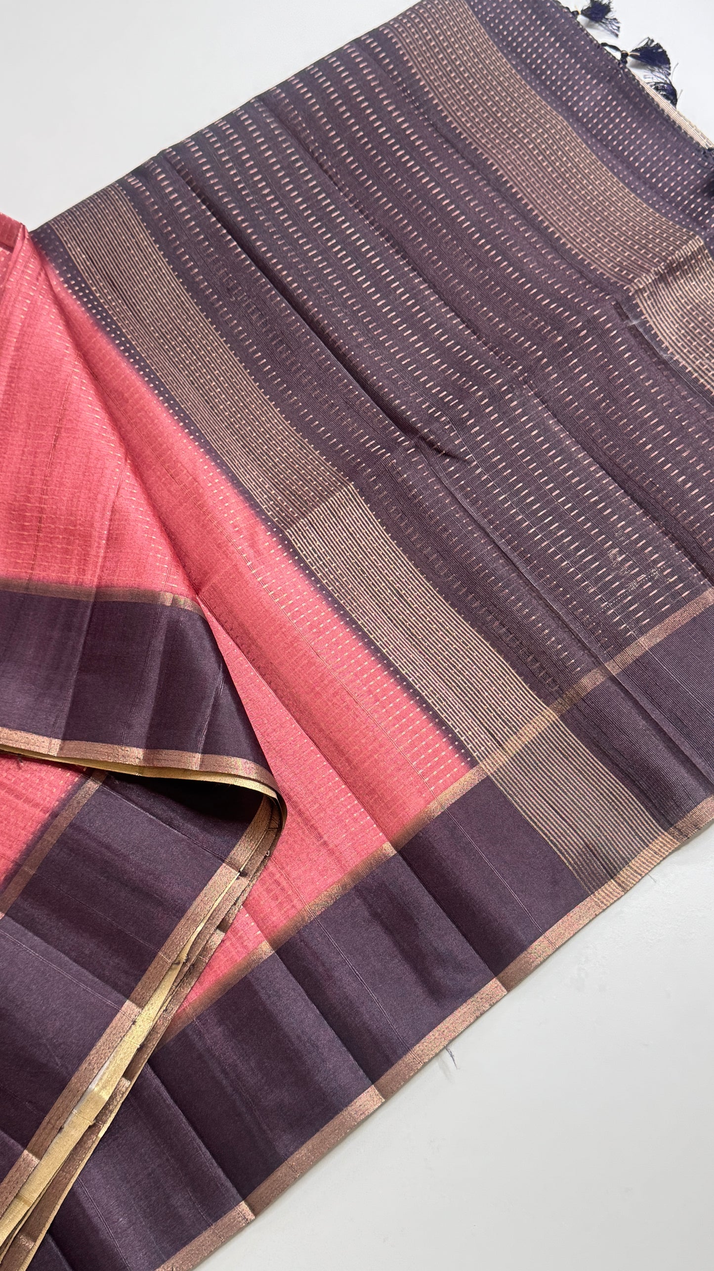 Semi Raw Silk Saree Fusion Style