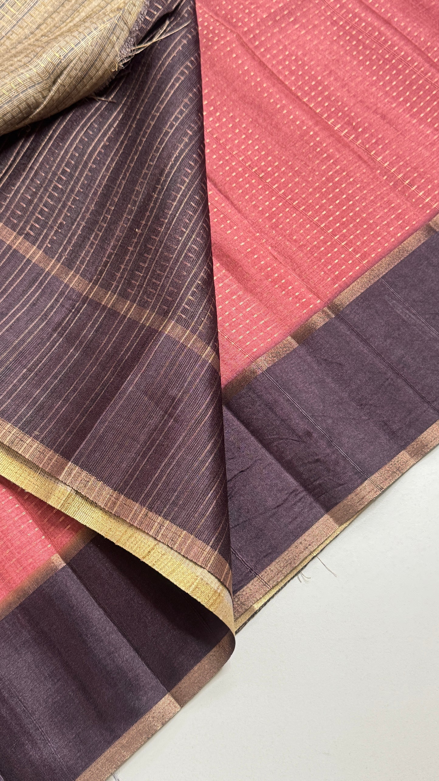 Semi Raw Silk Saree Fusion Style
