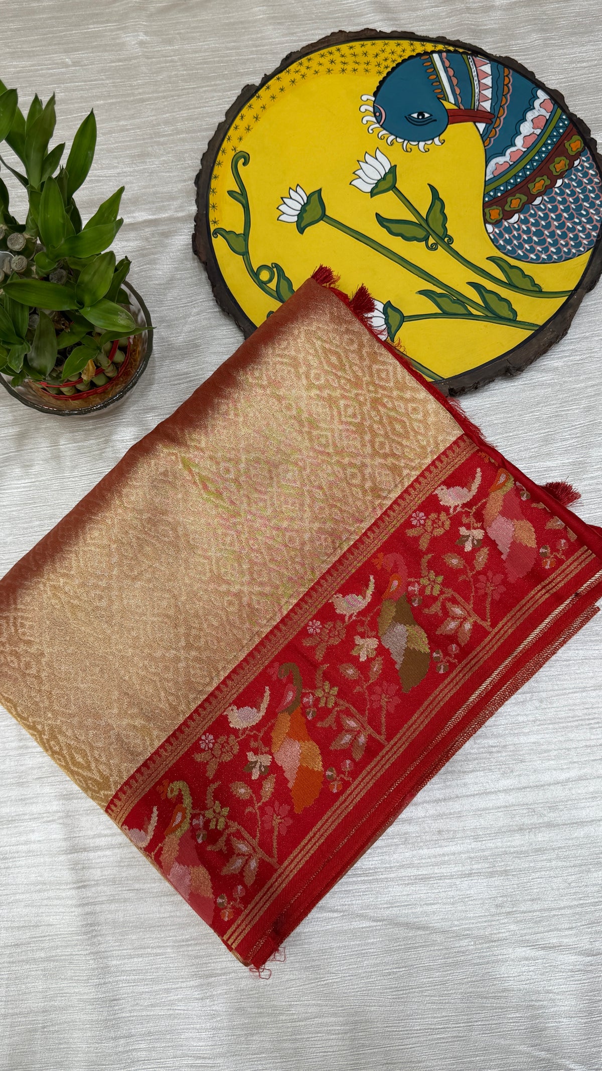 Banaras Brocade Tissue Saree with Paithani Border