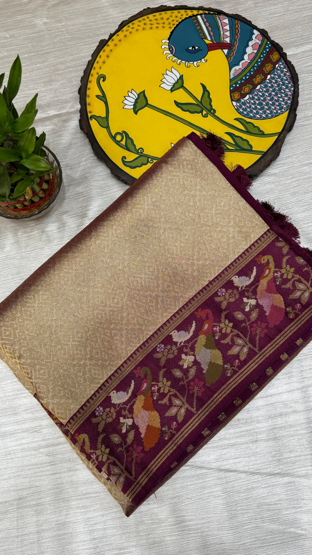 Banaras Brocade Tissue Saree with Paithani Border
