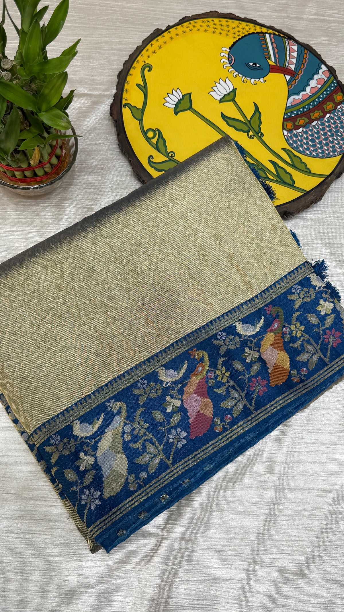 Banaras Brocade Tissue Saree with Paithani Border