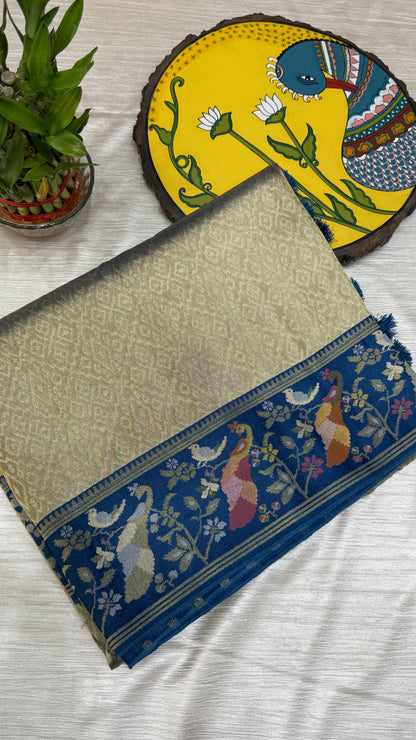 Banaras Brocade Tissue Saree with Paithani Border