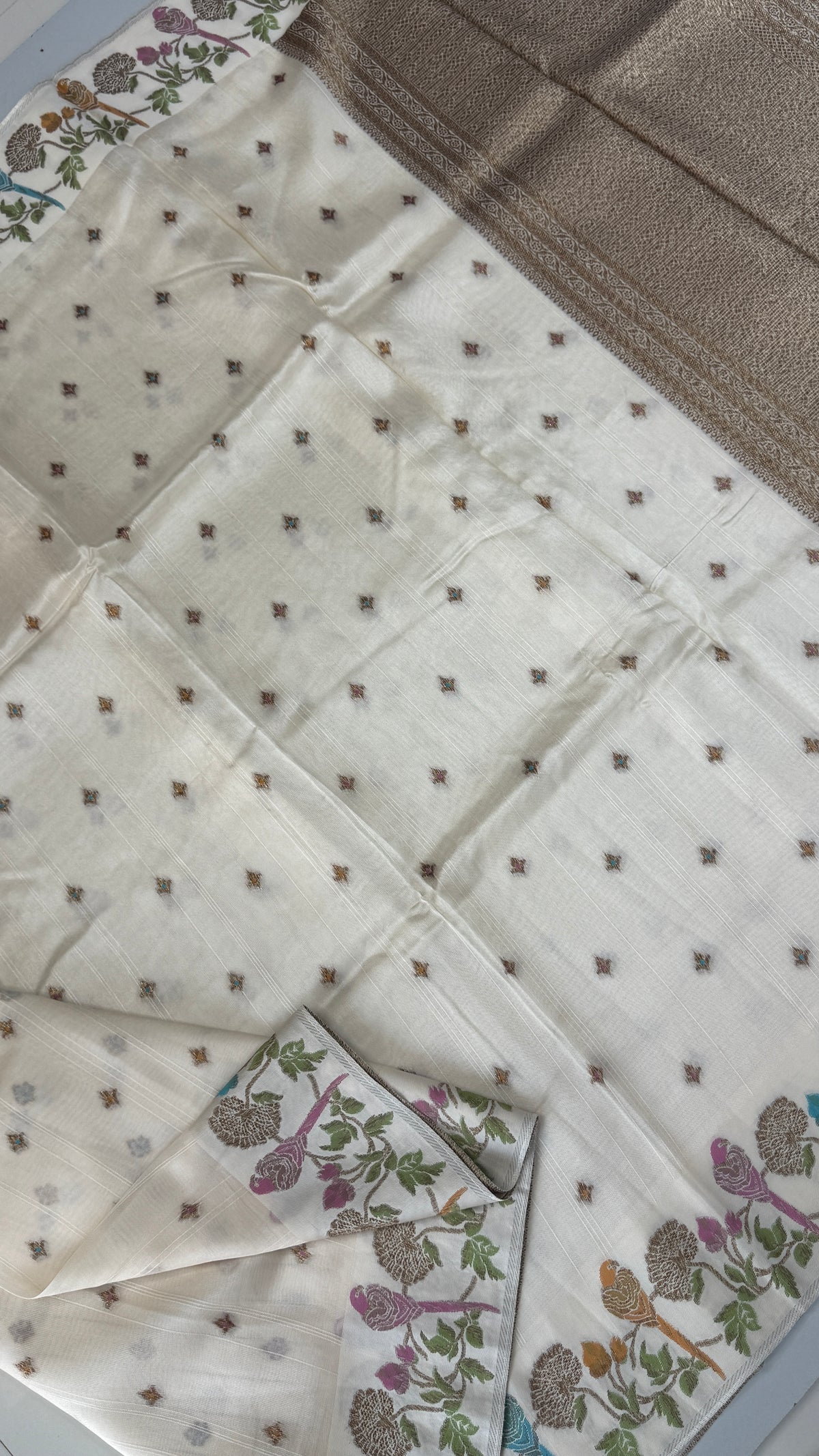 Tussar Georgette Saree with Thread & Zari Woven Border
