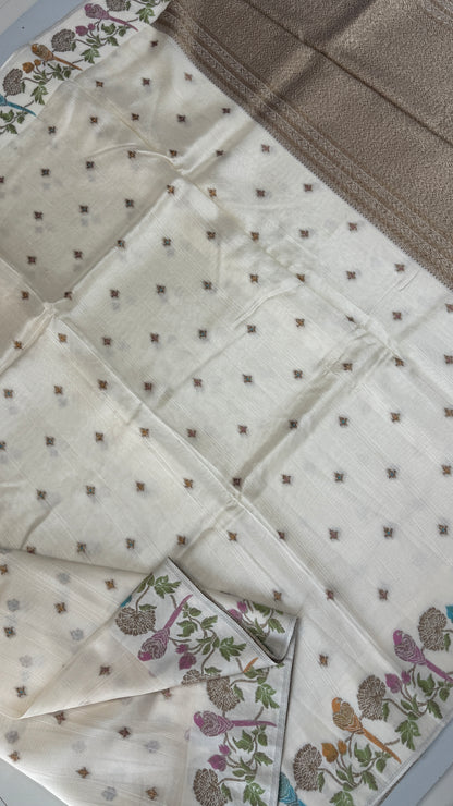 Tussar Georgette Saree with Thread & Zari Woven Border