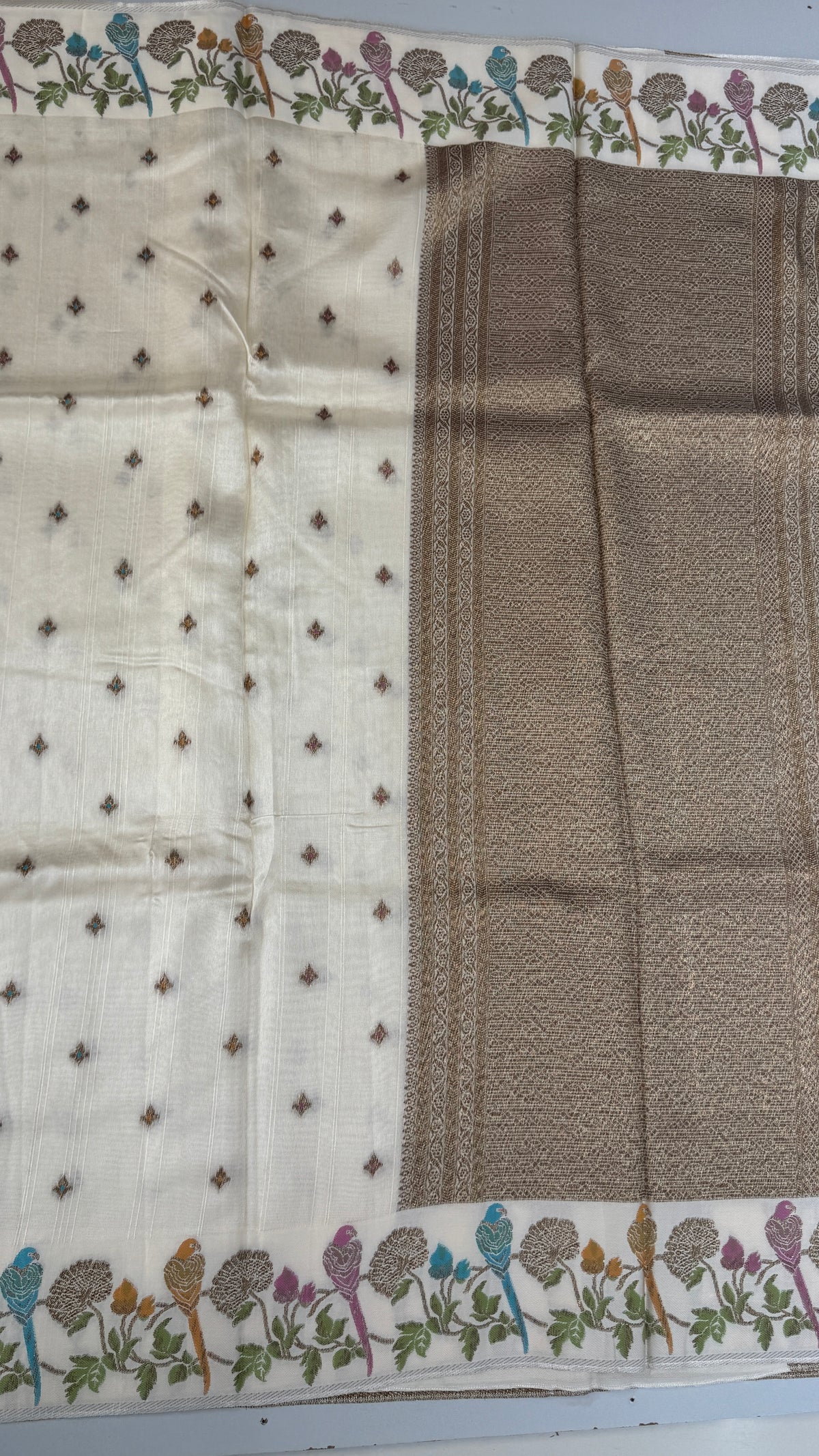 Tussar Georgette Saree with Thread & Zari Woven Border
