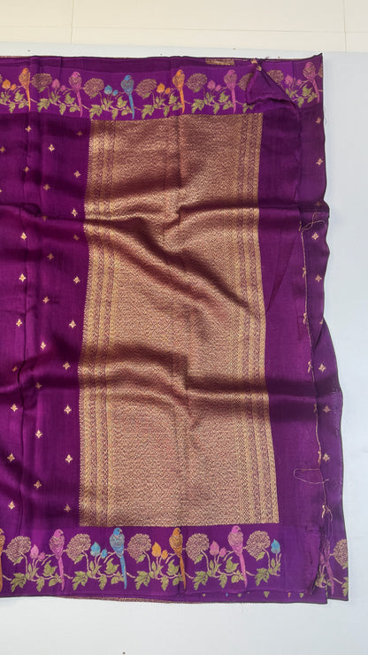 Tussar Georgette Saree with Thread & Zari Woven Border
