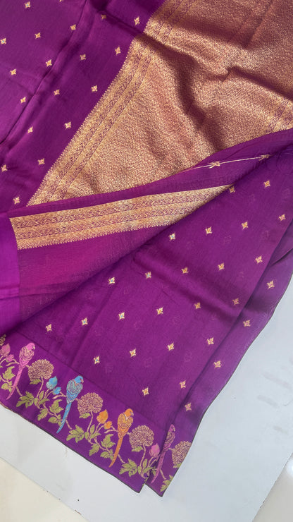 Tussar Georgette Saree with Thread & Zari Woven Border