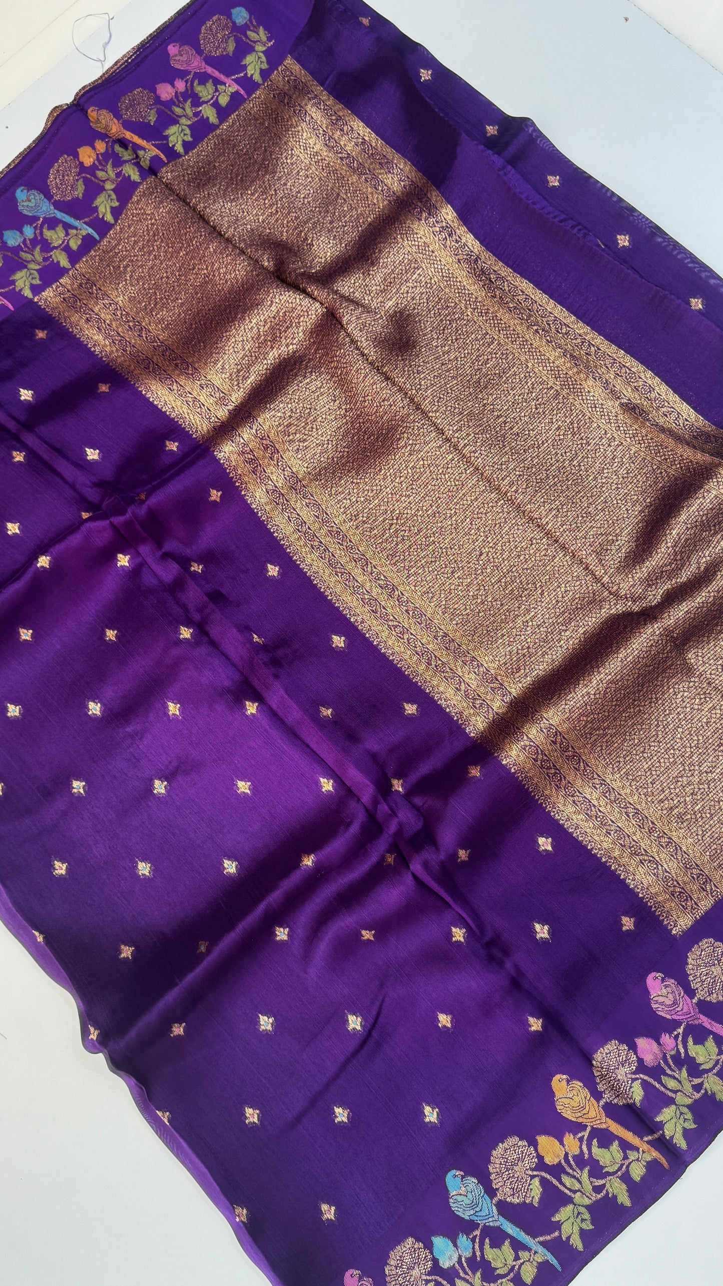 Tussar Georgette Saree with Thread & Zari Woven Border