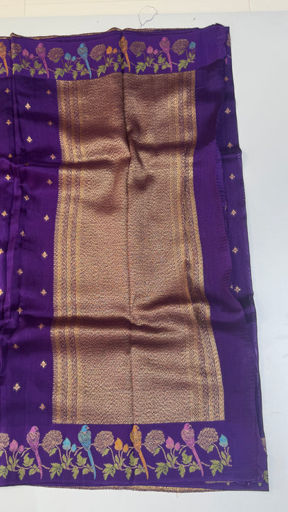 Tussar Georgette Saree with Thread & Zari Woven Border