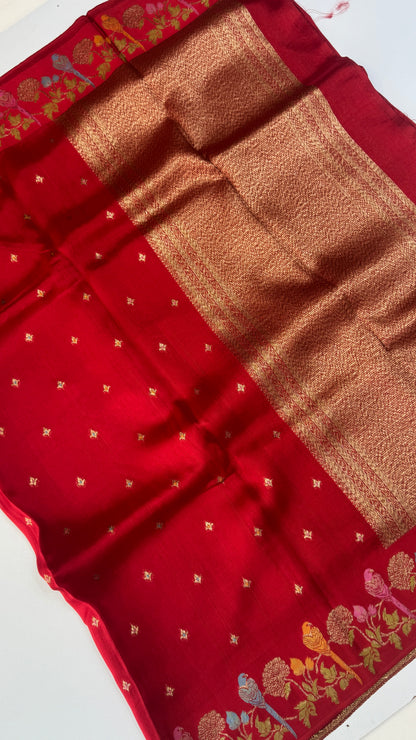 Tussar Georgette Saree with Thread & Zari Woven Border