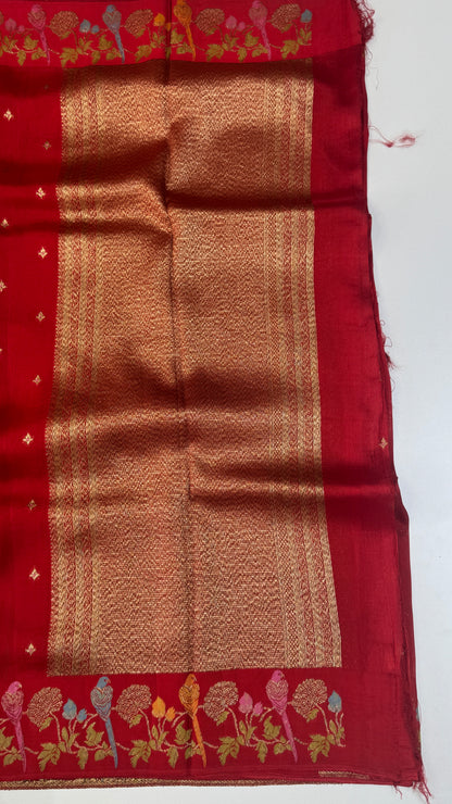 Tussar Georgette Saree with Thread & Zari Woven Border