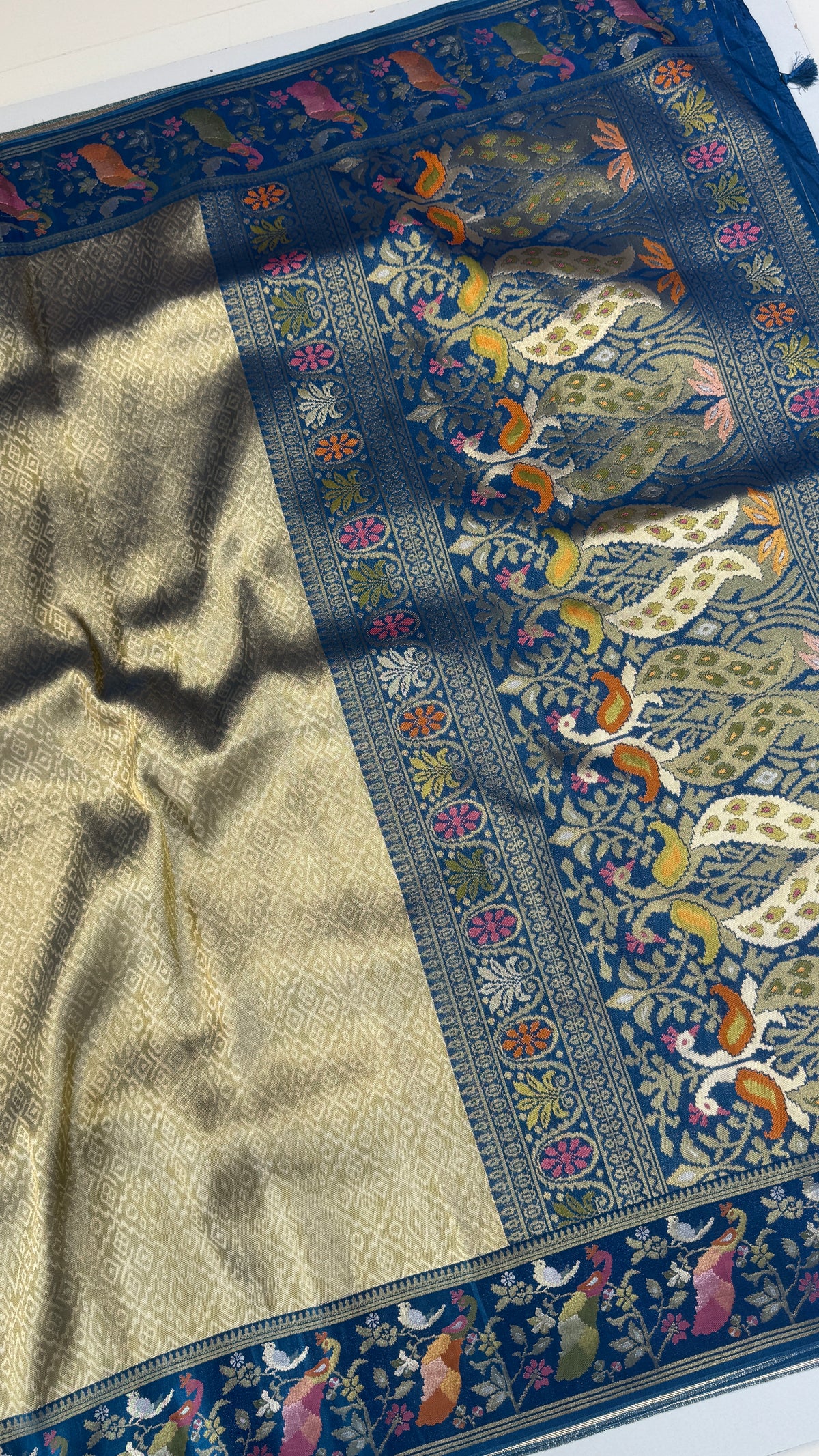 Banaras Brocade Tissue Saree with Paithani Border