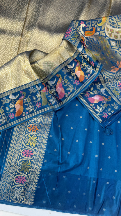 Banaras Brocade Tissue Saree with Paithani Border